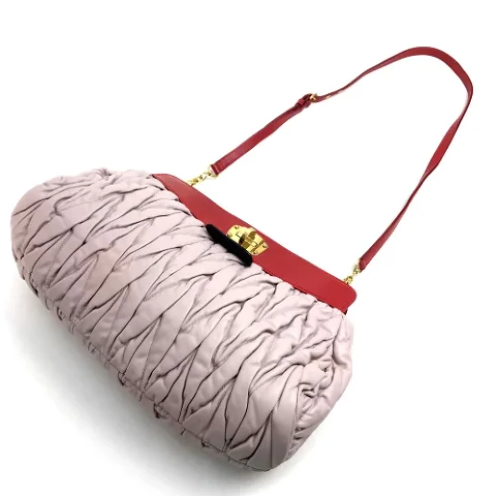 Miu Pre-owned Leather handbags Pink Dames
