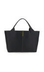 sac-shopper-en-cuir-noir-avec-barre-metallique-logo