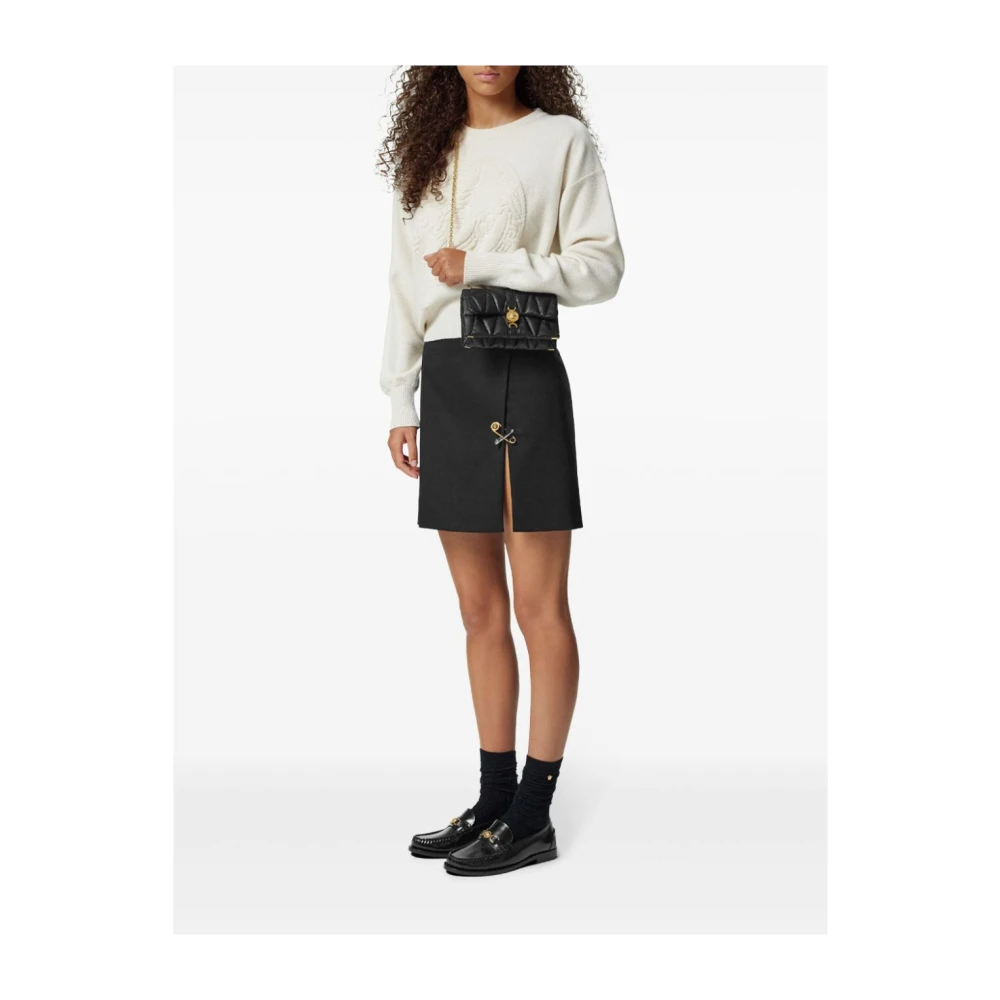 Versace Stijlvolle schoudertas voor dames in zwart en goud Black Dames