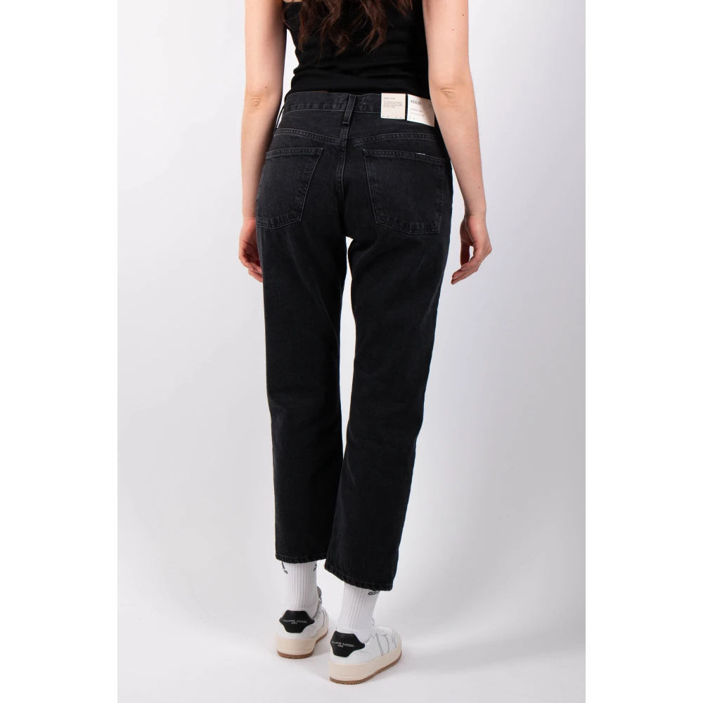 Agolde Zwarte Easy Straight Hitch Jeans Black Dames