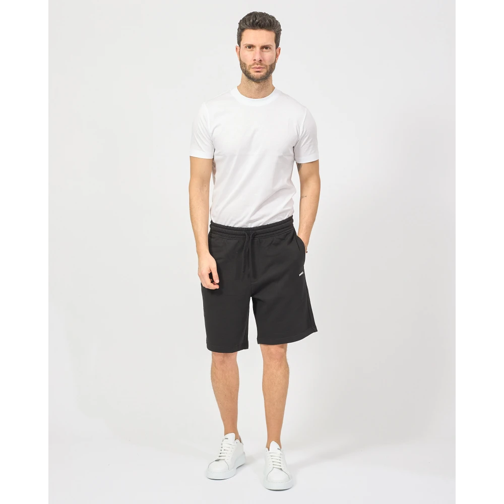 Hugo Boss Zwarte Bermuda Shorts met Trekkoord Taille Black Heren