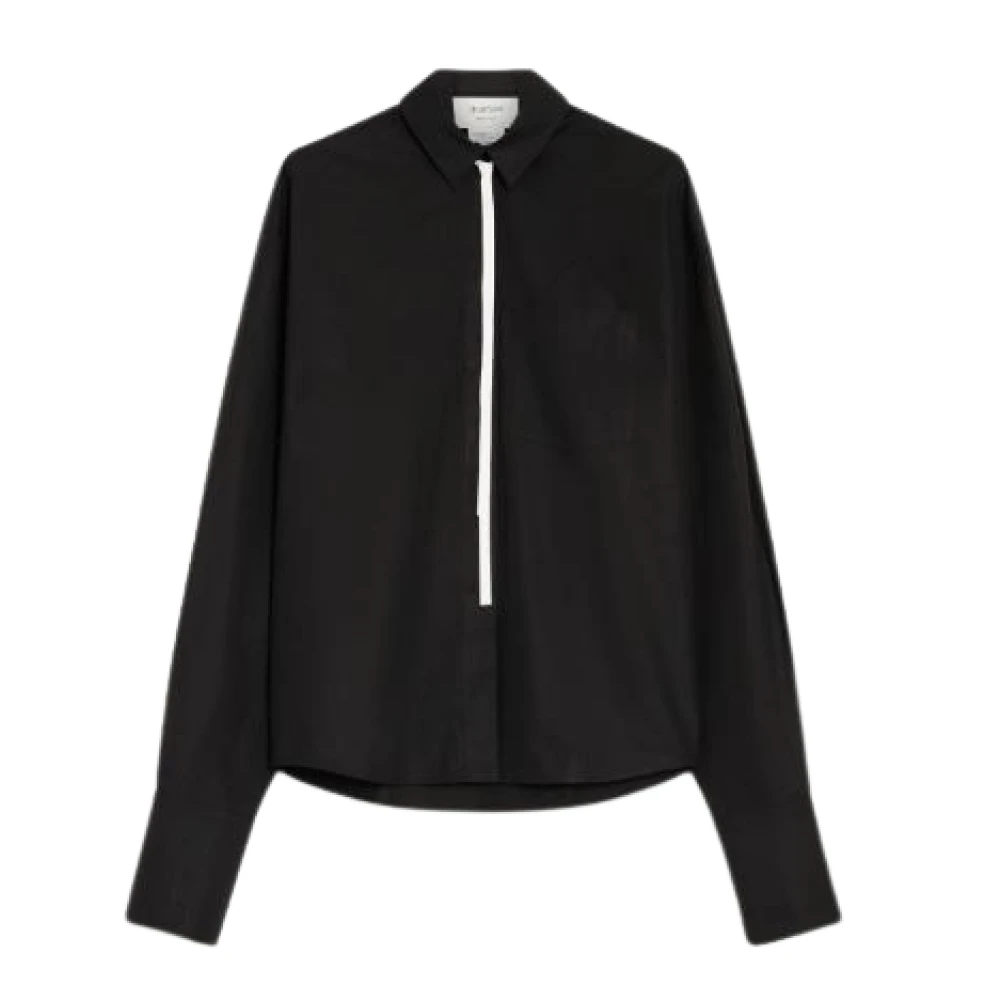 SPORTMAX Oversized Katoenen Popeline Shirt Black Dames