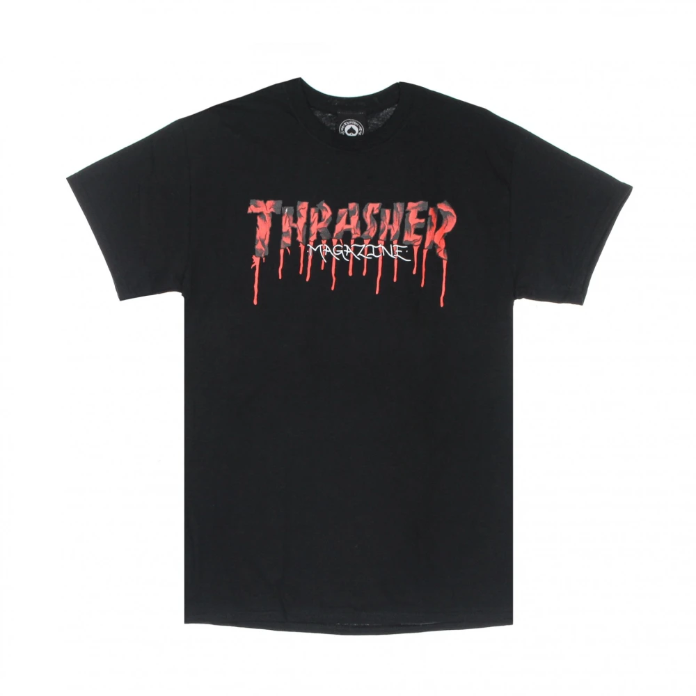 Thrasher Bloed Drip Tee Streetwear Collectie Black Heren