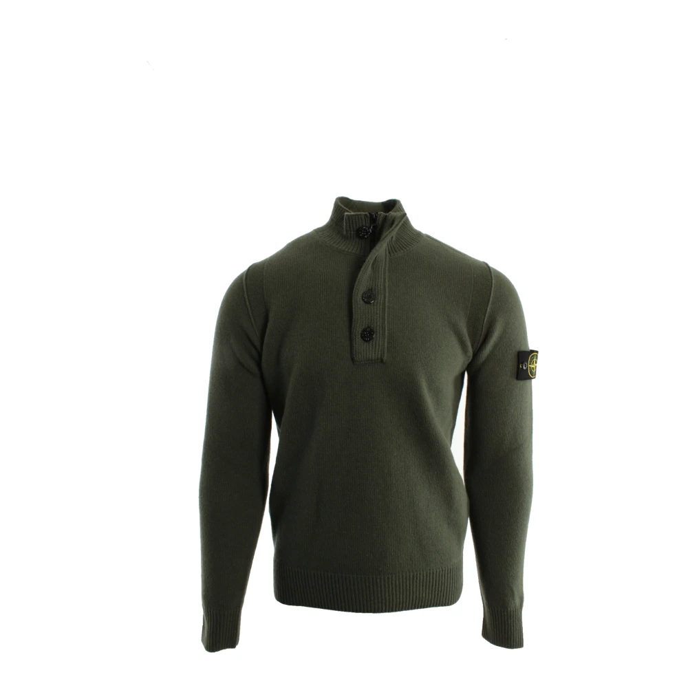 Stone Island Green Turtlenecks, Male, S, Turtleneck Jumper