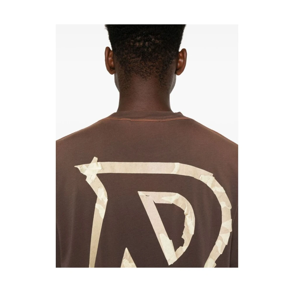 Represent Cedar Brown Logo-Tape T-shirt Brown Heren
