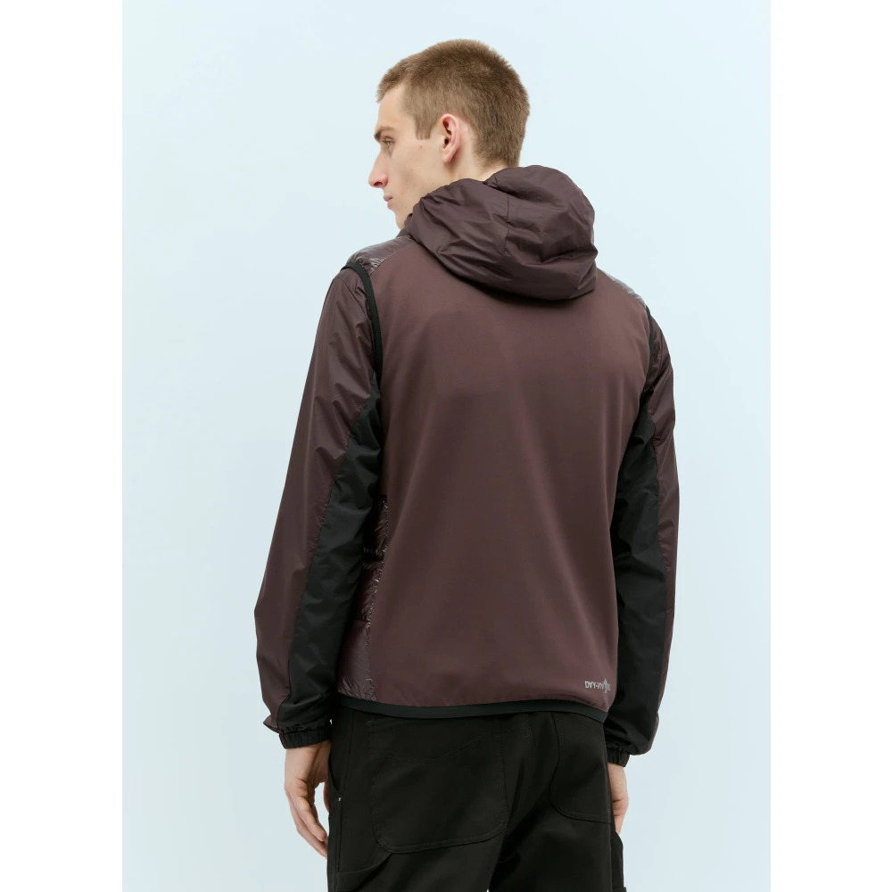 Moncler Gewatteerd Down Gilet met Logopatch Brown Heren