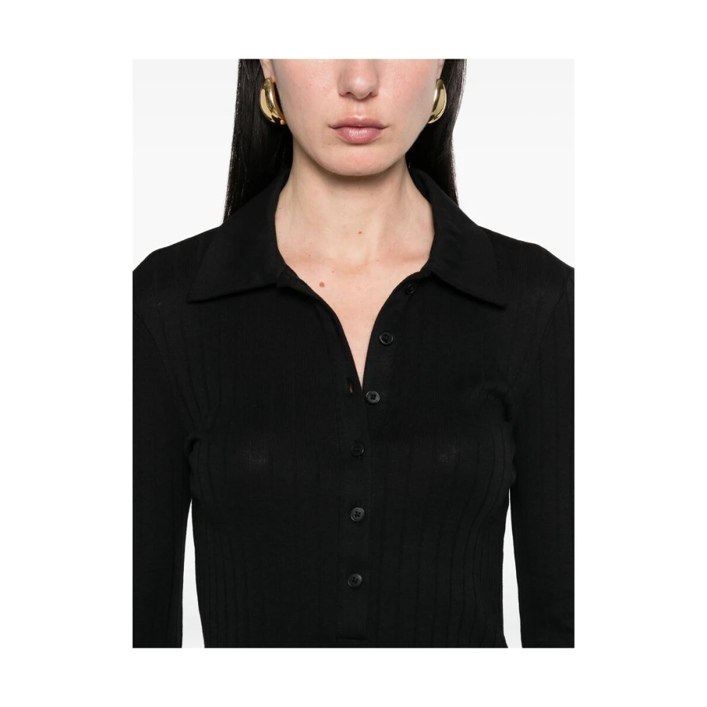 closed Zwarte Button-Up Sweater Black Dames