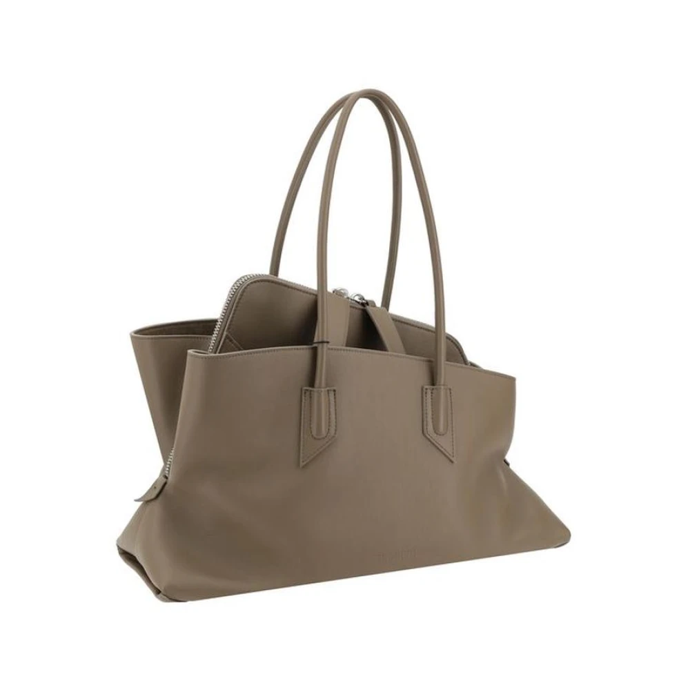 The Attico Elegante Leren Schoudertas met Monogram Beige Dames