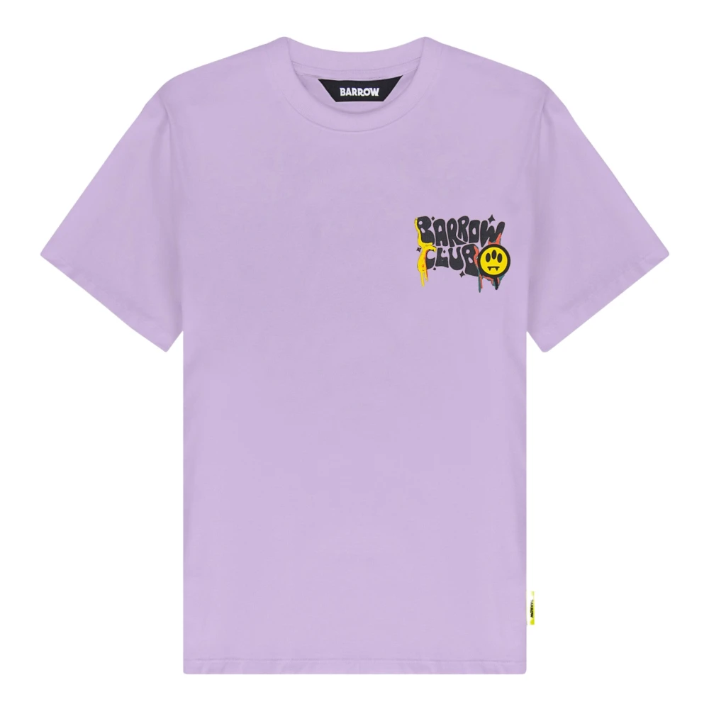 Barrow Graffito Print Katoenen T-Shirt Purple Unisex