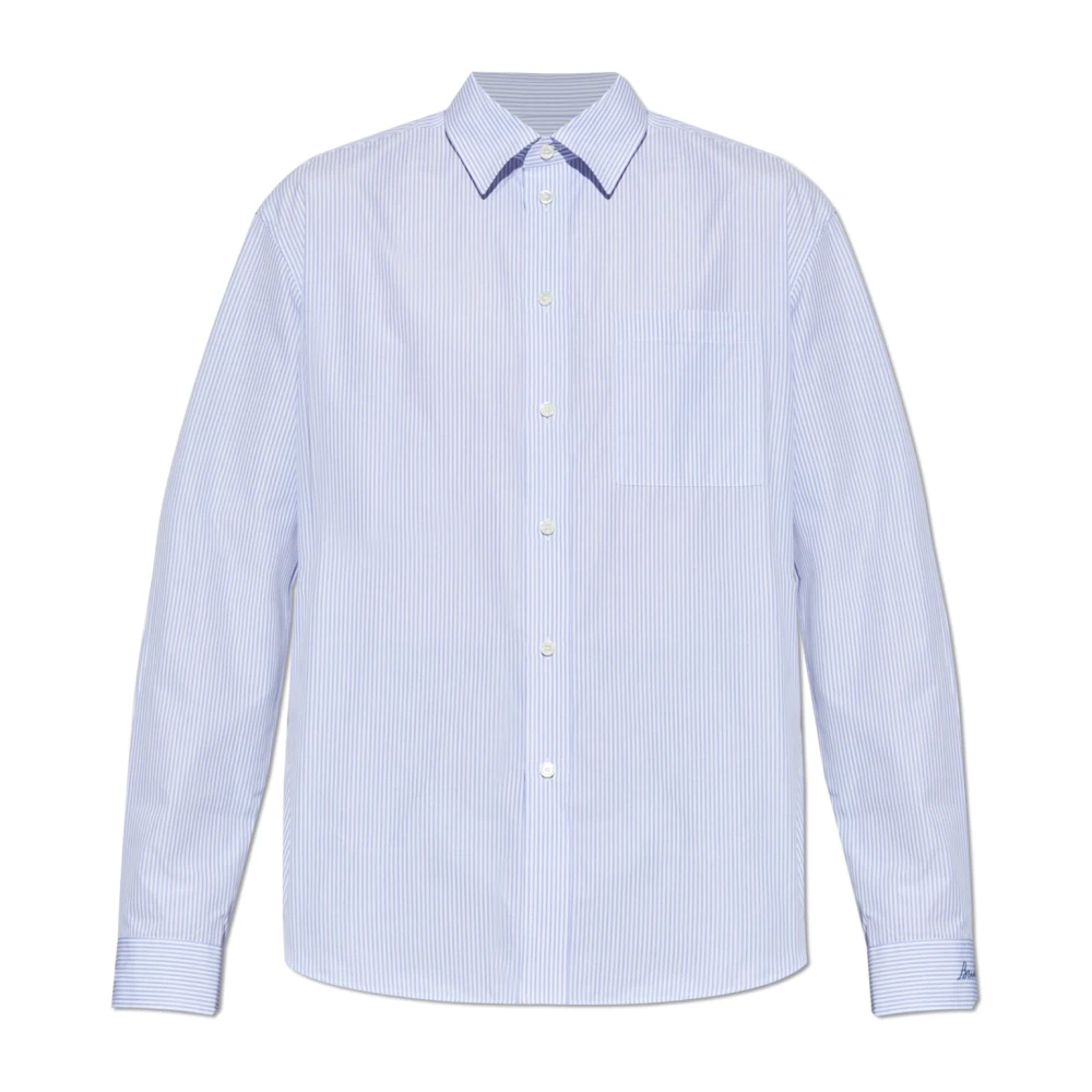 Burberry Men's Blue Formal Shirts, S, Regular Fit Striped Cotton Poplin Shirt