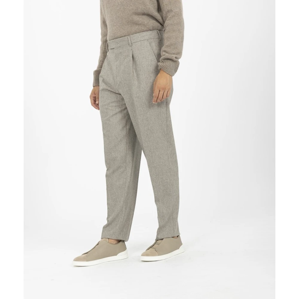 Ermenegildo Zegna Wollen pantalon met plooien Beige Heren