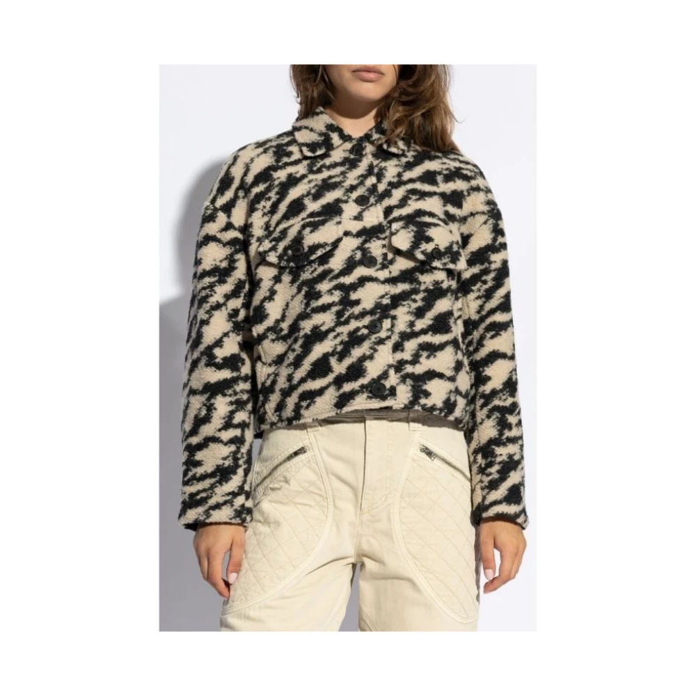 Isabel Marant Étoile Zebra Print Wollen Jas Beige Dames