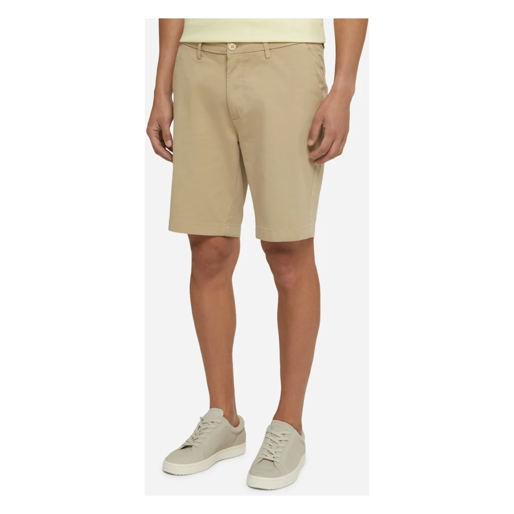 Boggi Milano Stretch Gabardine Short Beige Heren