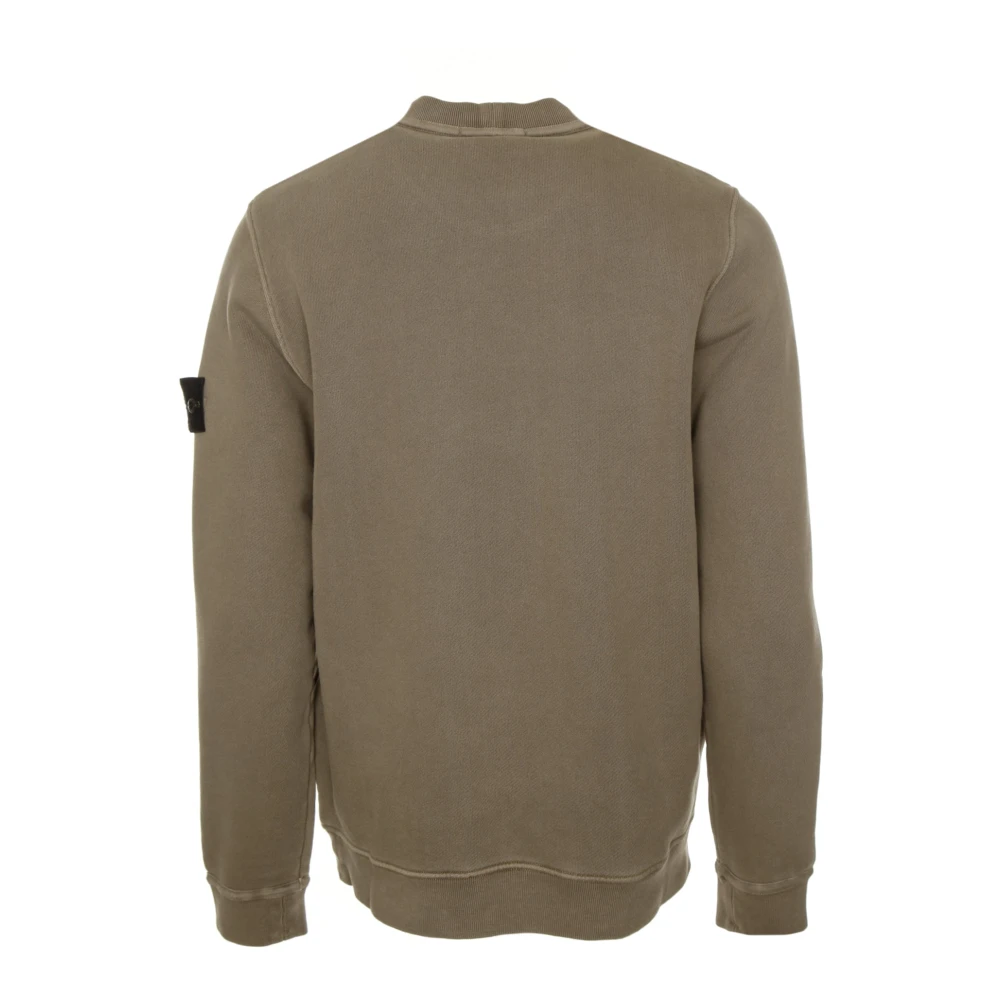 Stone Island Diagonaal Geweven Sweatshirt met Ronde Hals Brown Heren