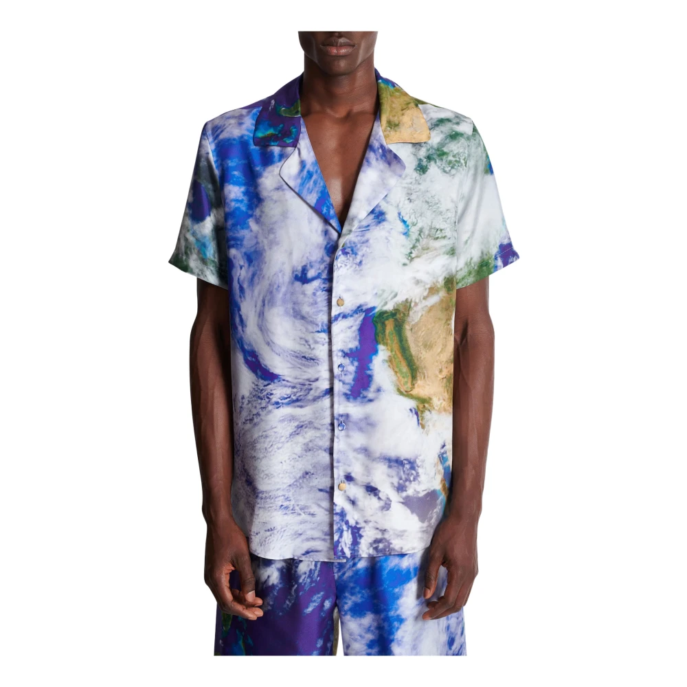 Balmain Pyjamashirt met aardprint Multicolor Heren