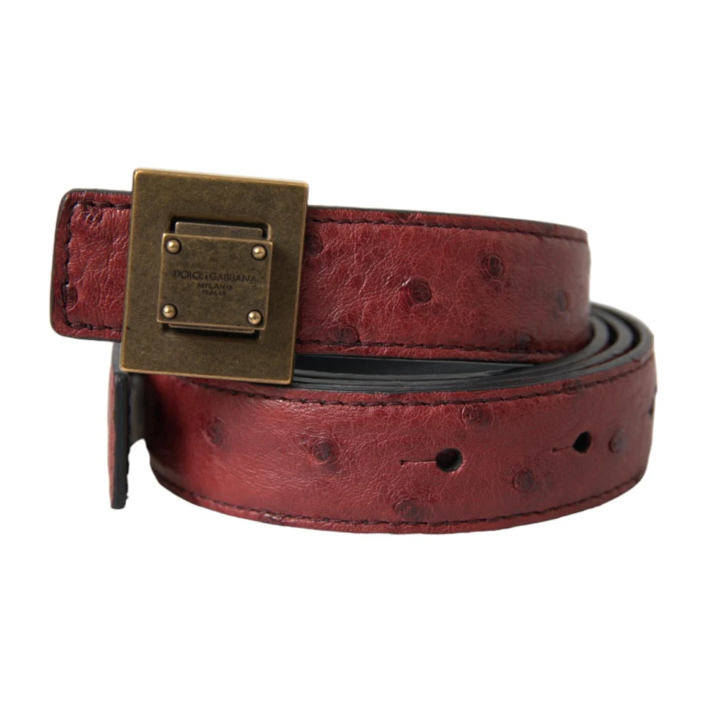 Dolce & Gabbana Women's Brown Belts, One Size, Metal Buckle Leather Belt