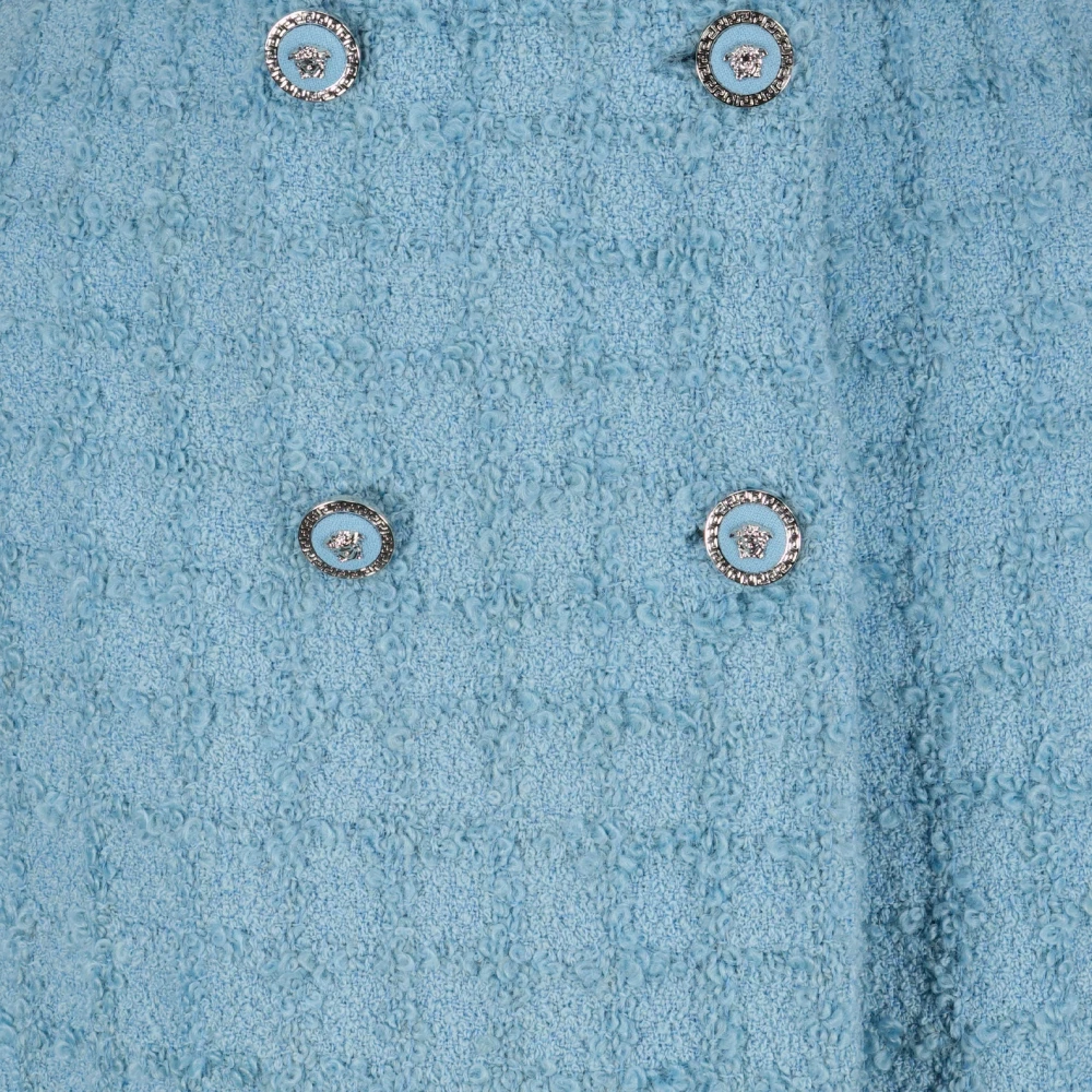 Versace Flared Tweed Minirok Blue Dames