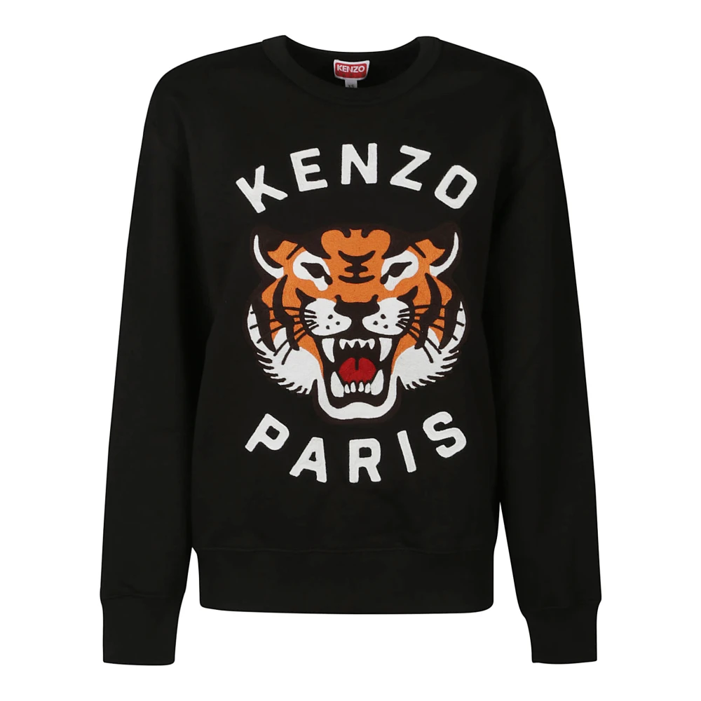 Kenzo Tiger Broderad Oversize Sweatshirt Black, Dam