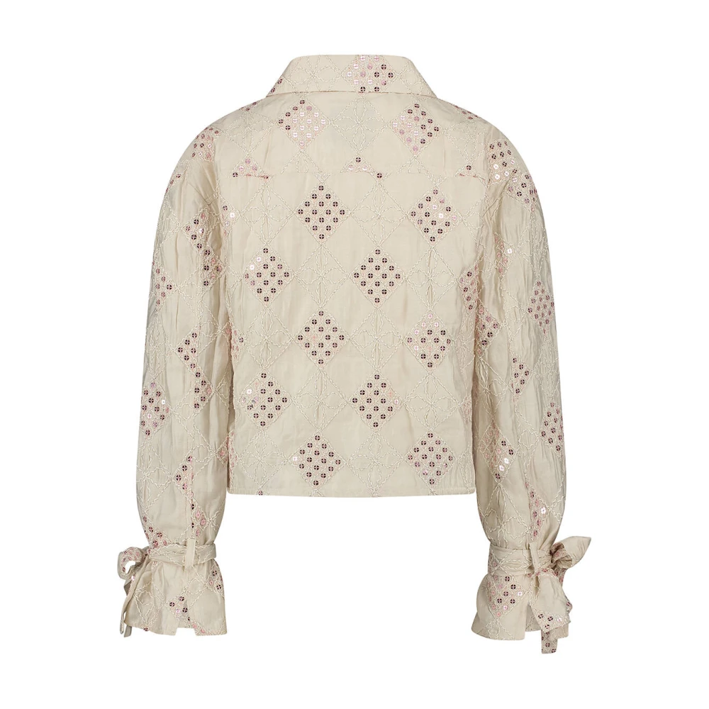 Nukus Loes Paillet Blouse Beige Dames