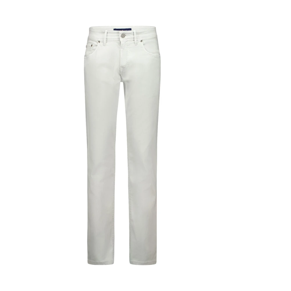 Gardeur Witte Katoenen Slim Fit Zomerbroek White Heren