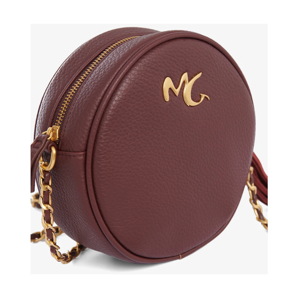 Manila Grace Bordeaux Ronde Mini Schoudertas Brown Dames