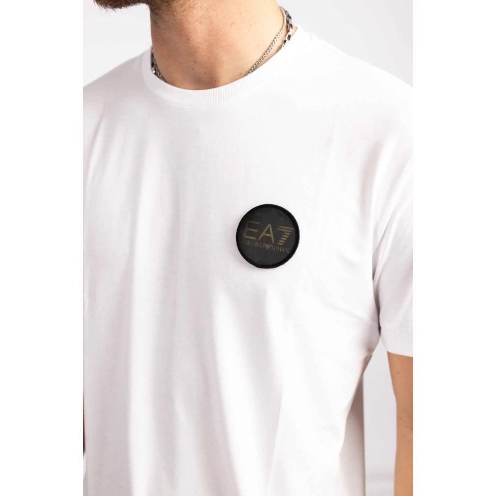 Emporio Armani Wit Patch Logo T-Shirt Heren White Heren