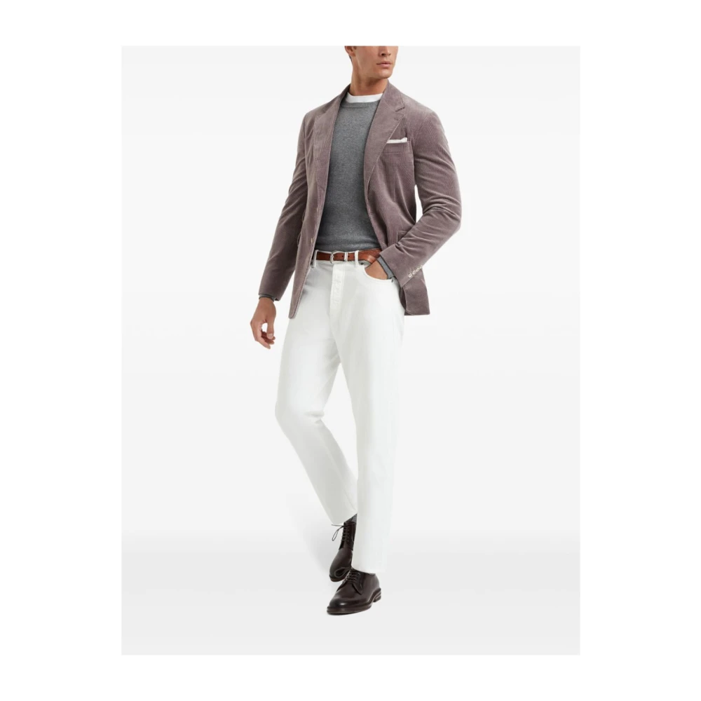 BRUNELLO CUCINELLI Grijze Crew Neck Sweater Gray Heren