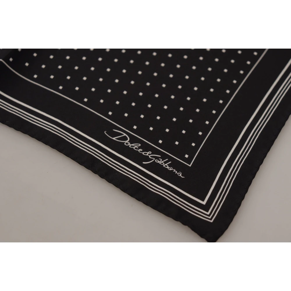 Dolce & Gabbana Luxe Polka Dot Zijden Sjaal Black Heren