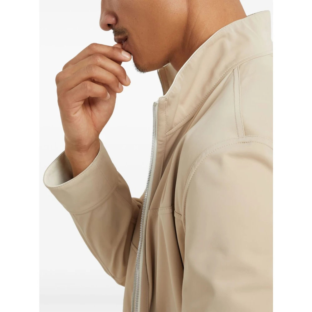 BRUNELLO CUCINELLI Witte Staande Kraag Jas White Heren