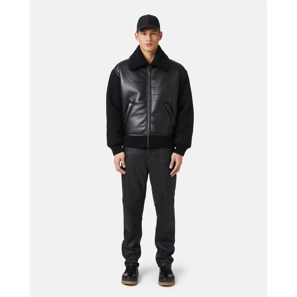 Iceberg Jas van eco-schapenvacht en brei Black Heren