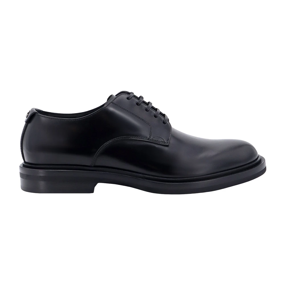Dolce & Gabbana Men's Black Leather Lace-Up Derby Shoe