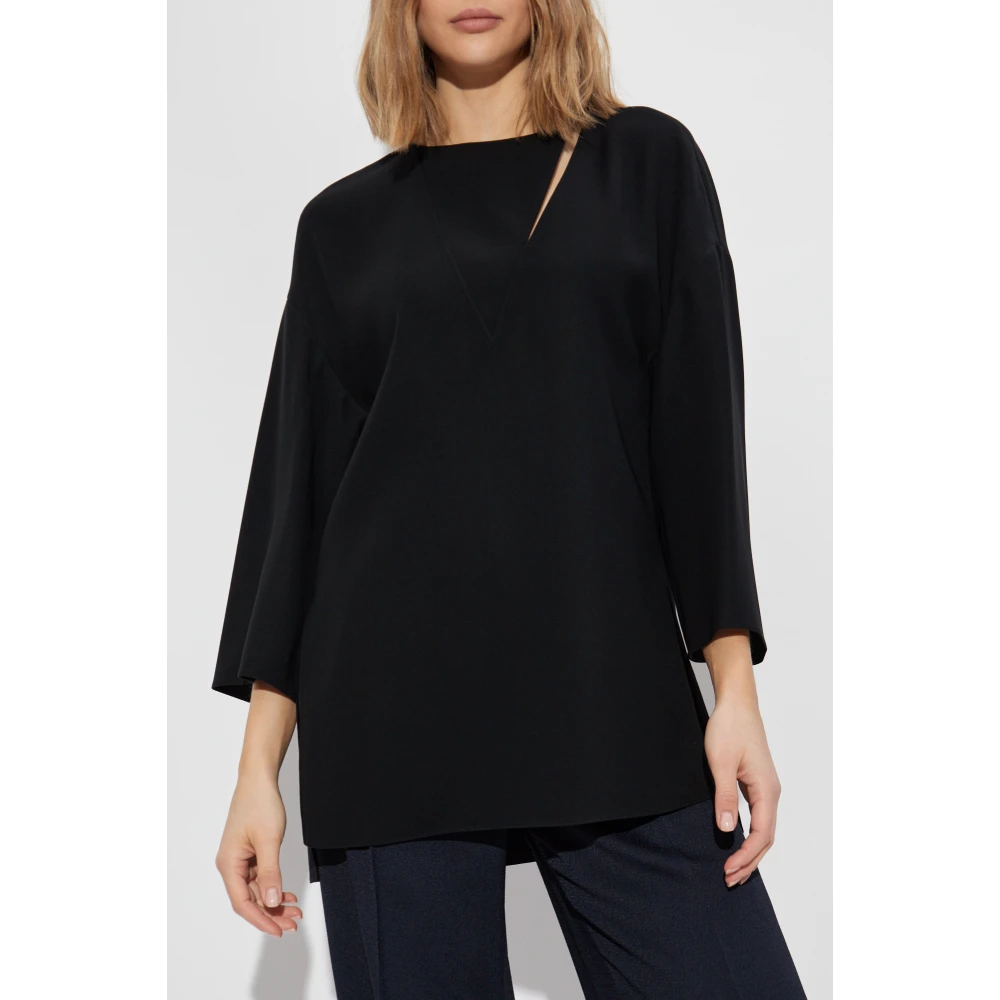 Emporio Armani Top met zijgleuven Black Dames