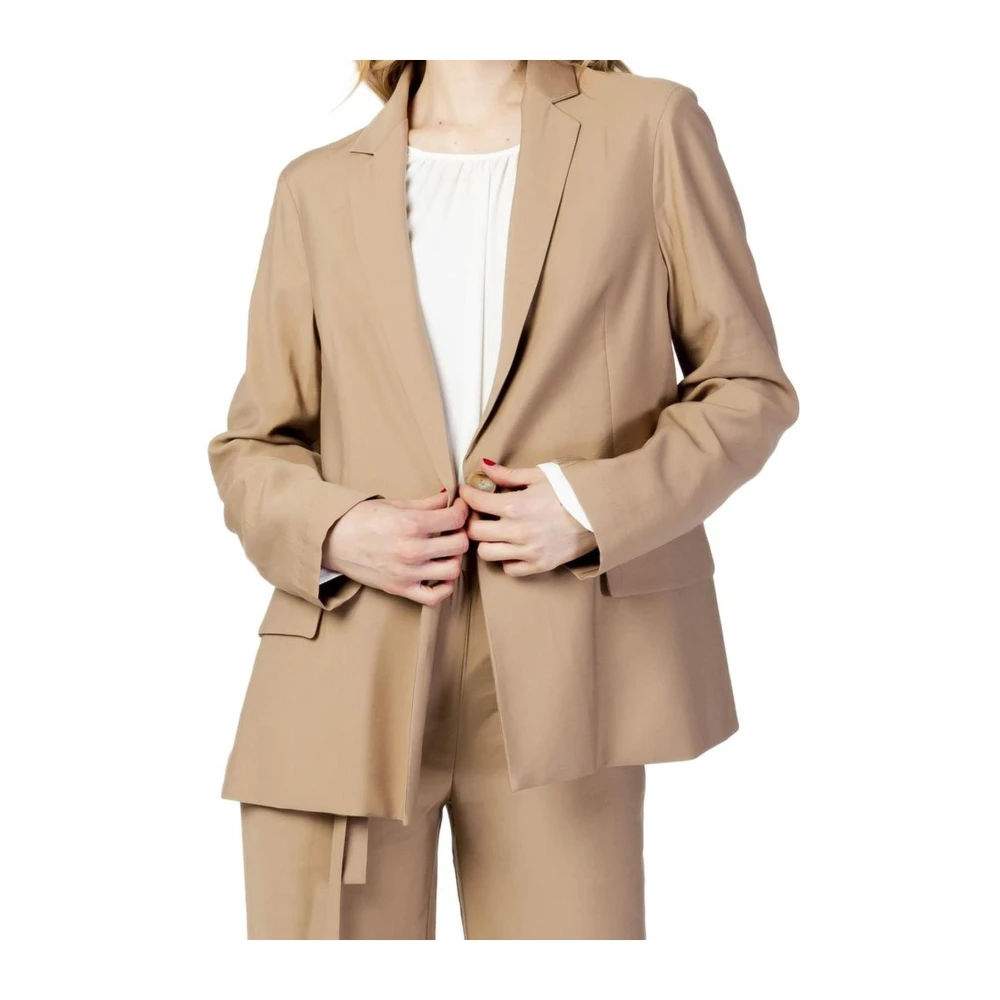 Sandro Ferrone Katoenen Blazer Vrouw Jas Collectie Beige Dames