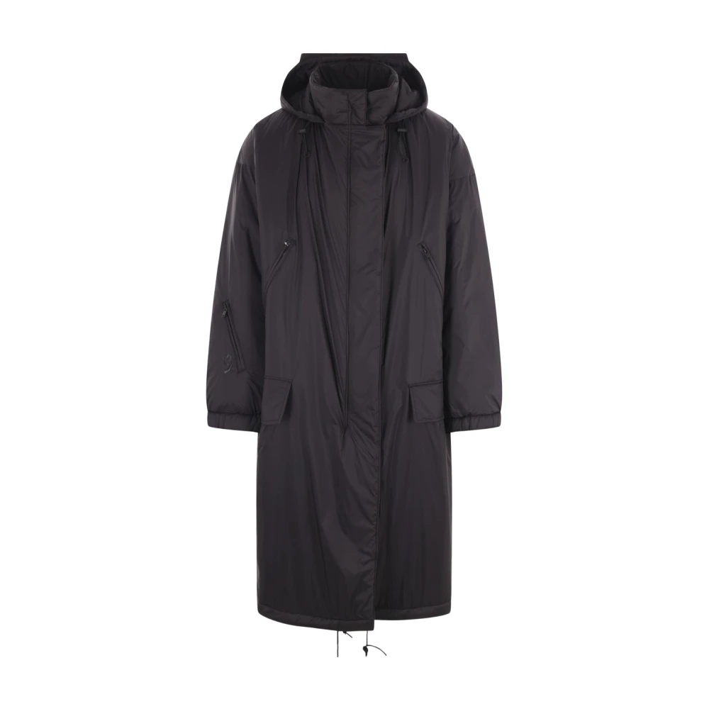 Y-3 Zwarte Oversize Parka met PrimaLoft Vulling Black Heren