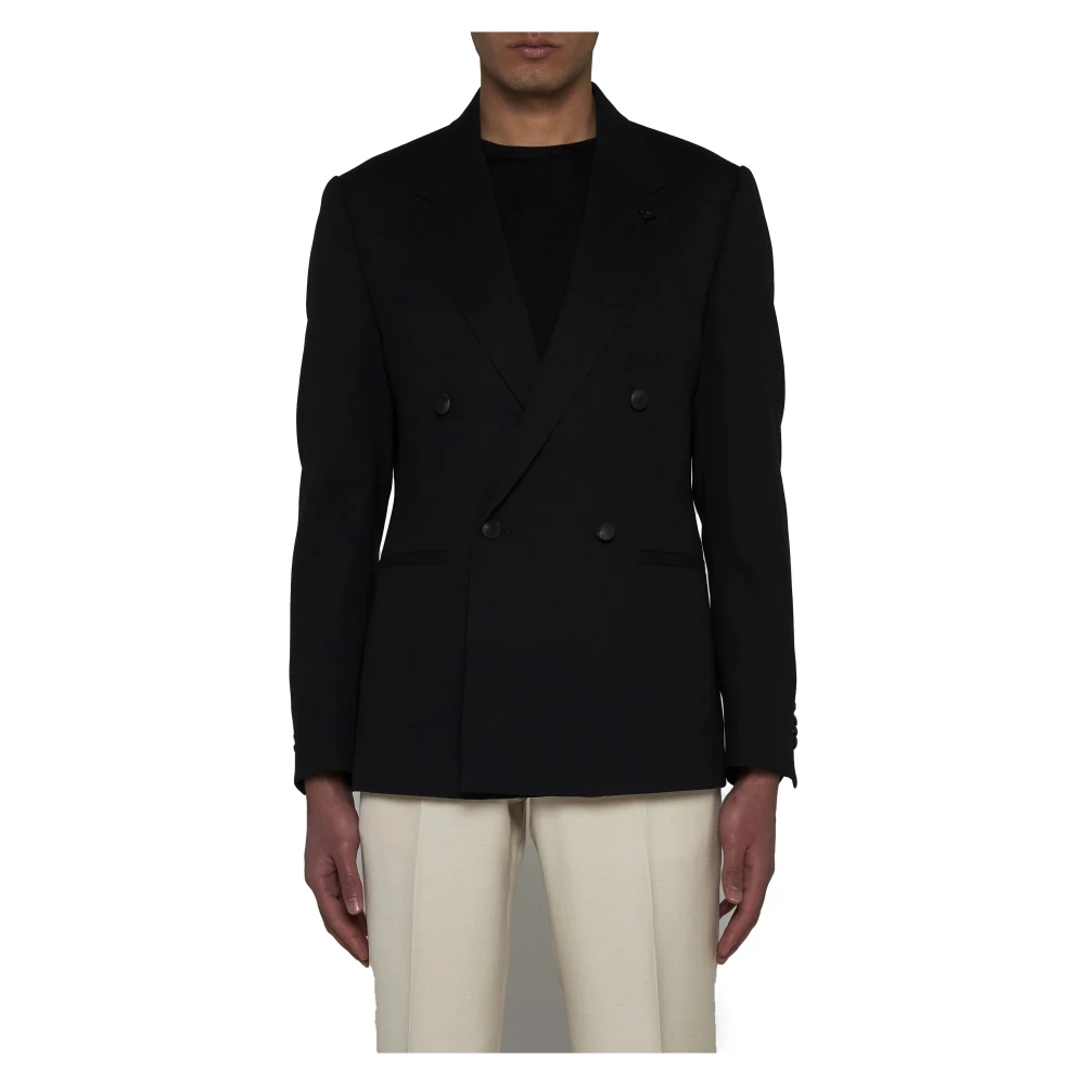 Lardini Zwarte Jassen Black Heren