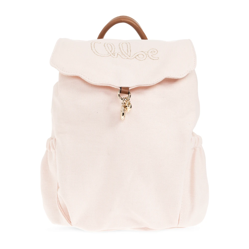 Chloé Rosa Ryggsäck Med Broderad Logotyp