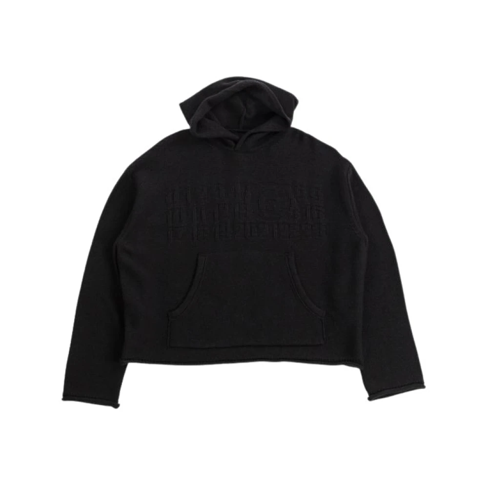 MM6 Maison Margiela Zwarte hoodie met capuchon Black Heren