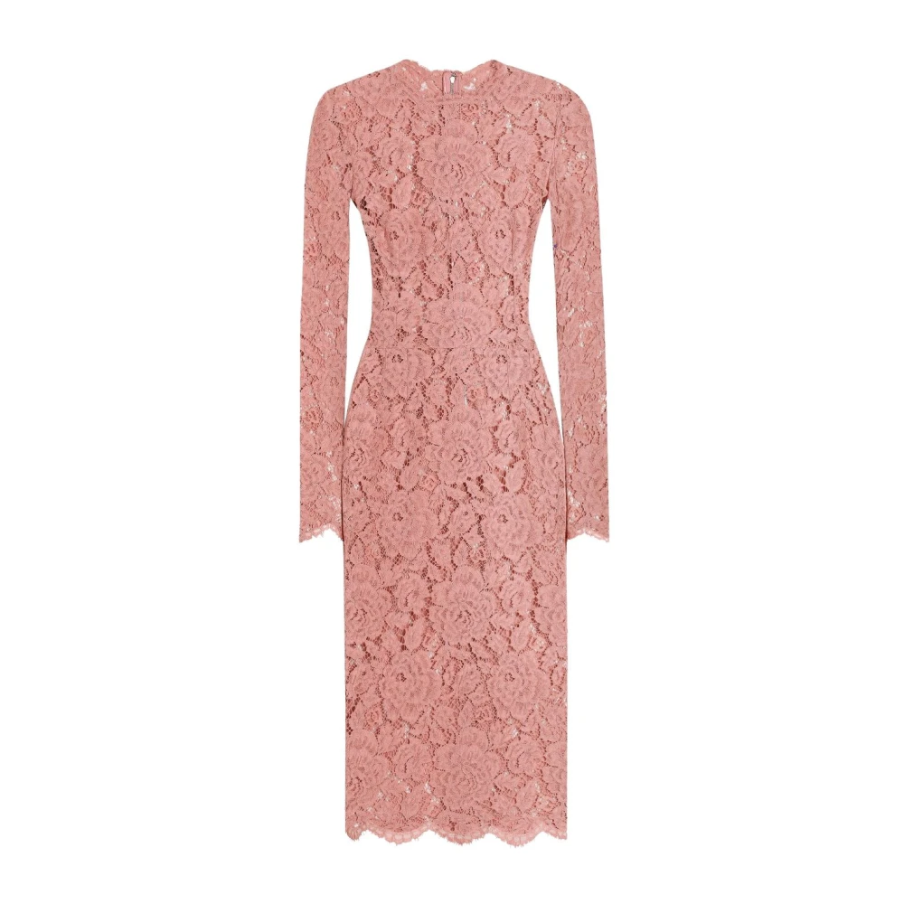 Dolce & Gabbana, Midi Dresses, female, Pink, M, Pink Elegant Dress