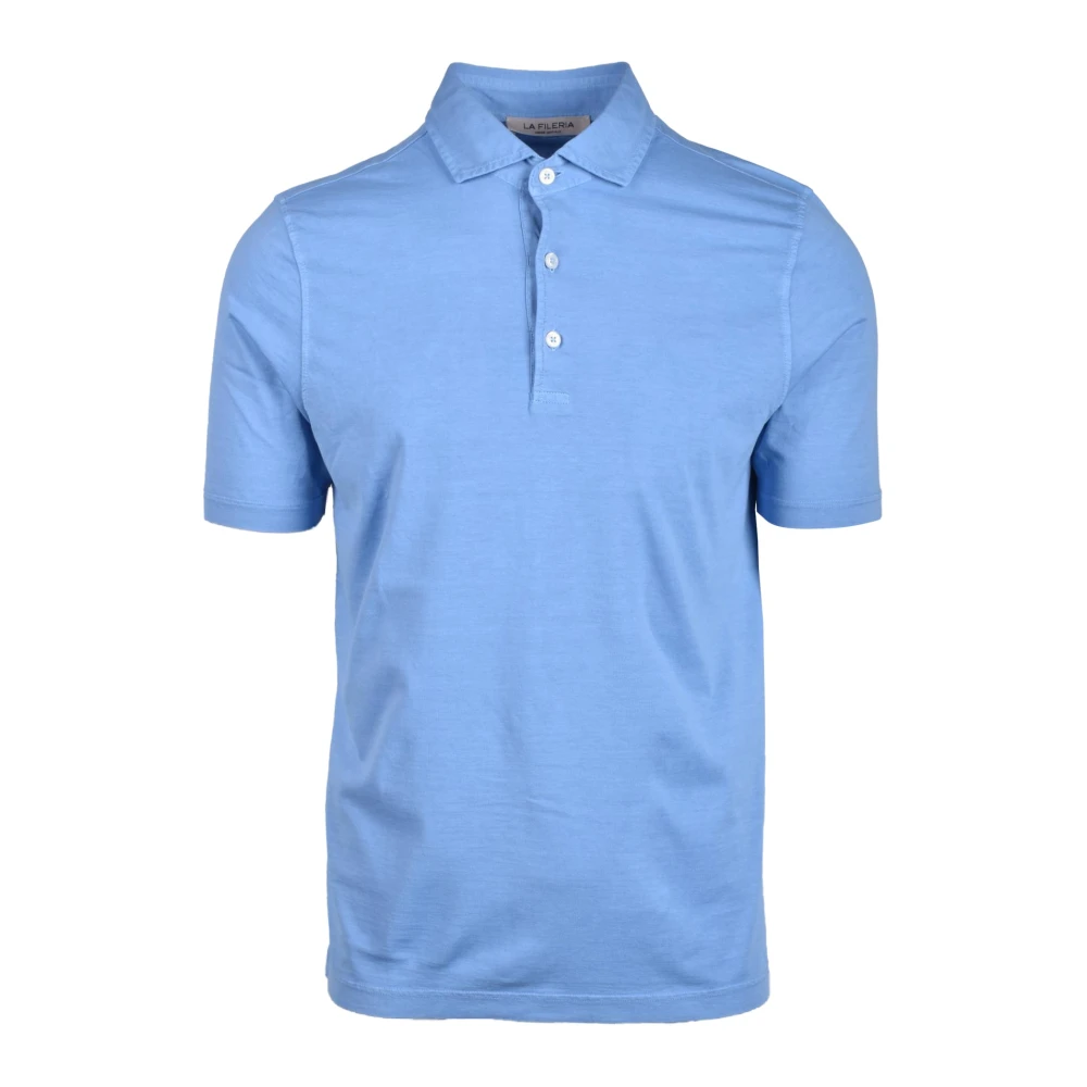 La Fileria Katoenen Polo Shirt Blue Heren