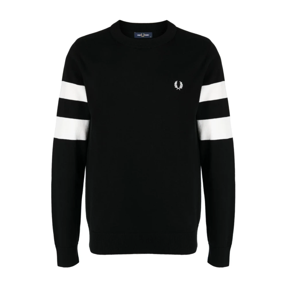 Fred Perry Mannelijk Zwart E Sweaters Met Ronde Hals