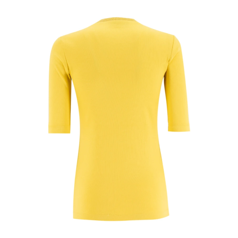 Fabiana Filippi Geribbeld Katoen Slim Fit T-shirt Orange Dames