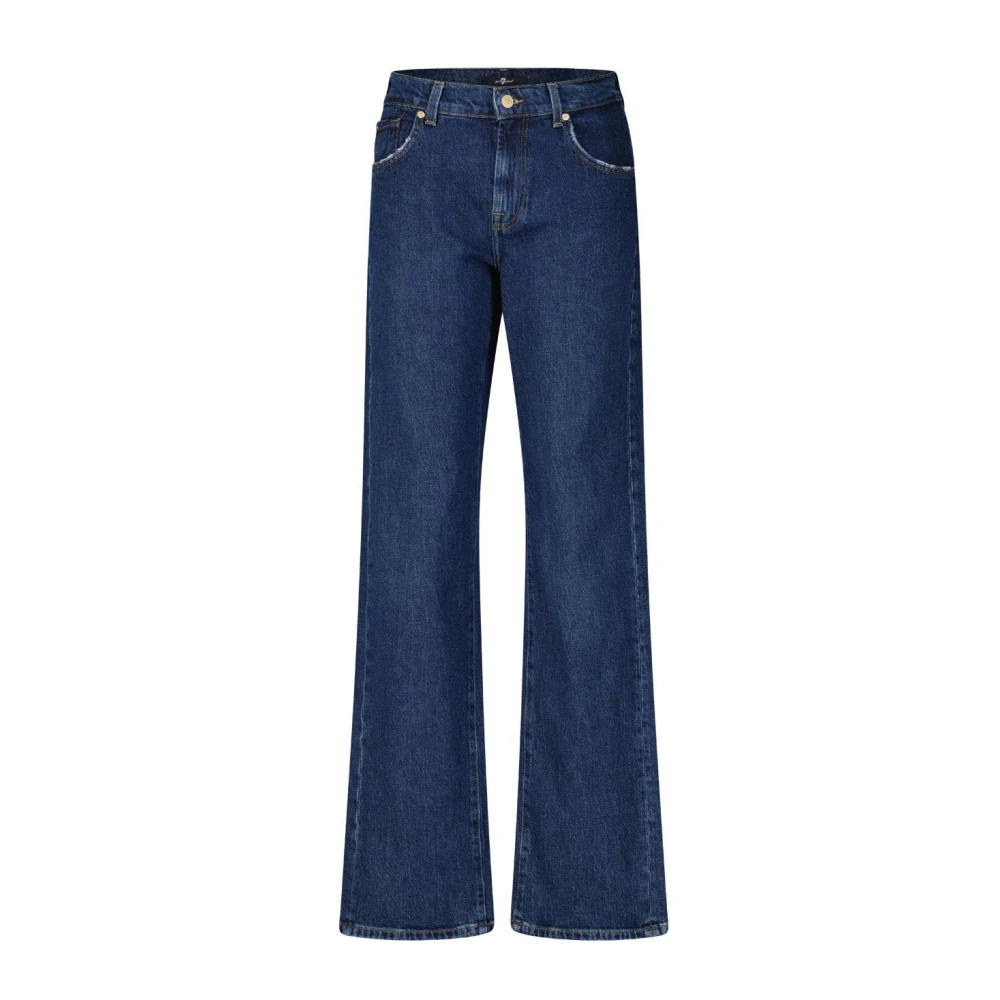 7 For All Mankind Klassieke katoenmix straight leg jeans Blue Dames