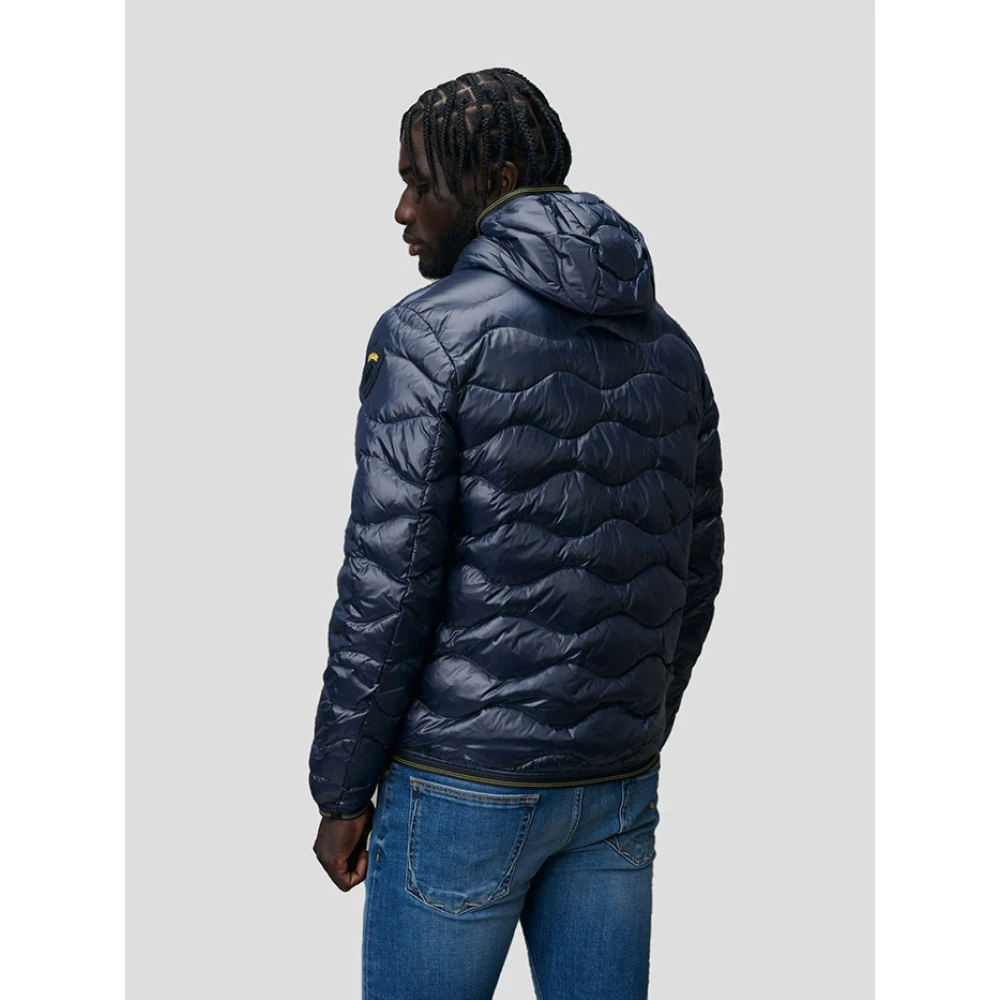 Blauer Blauwe Nylon Wave Pufferjas Blue Dames