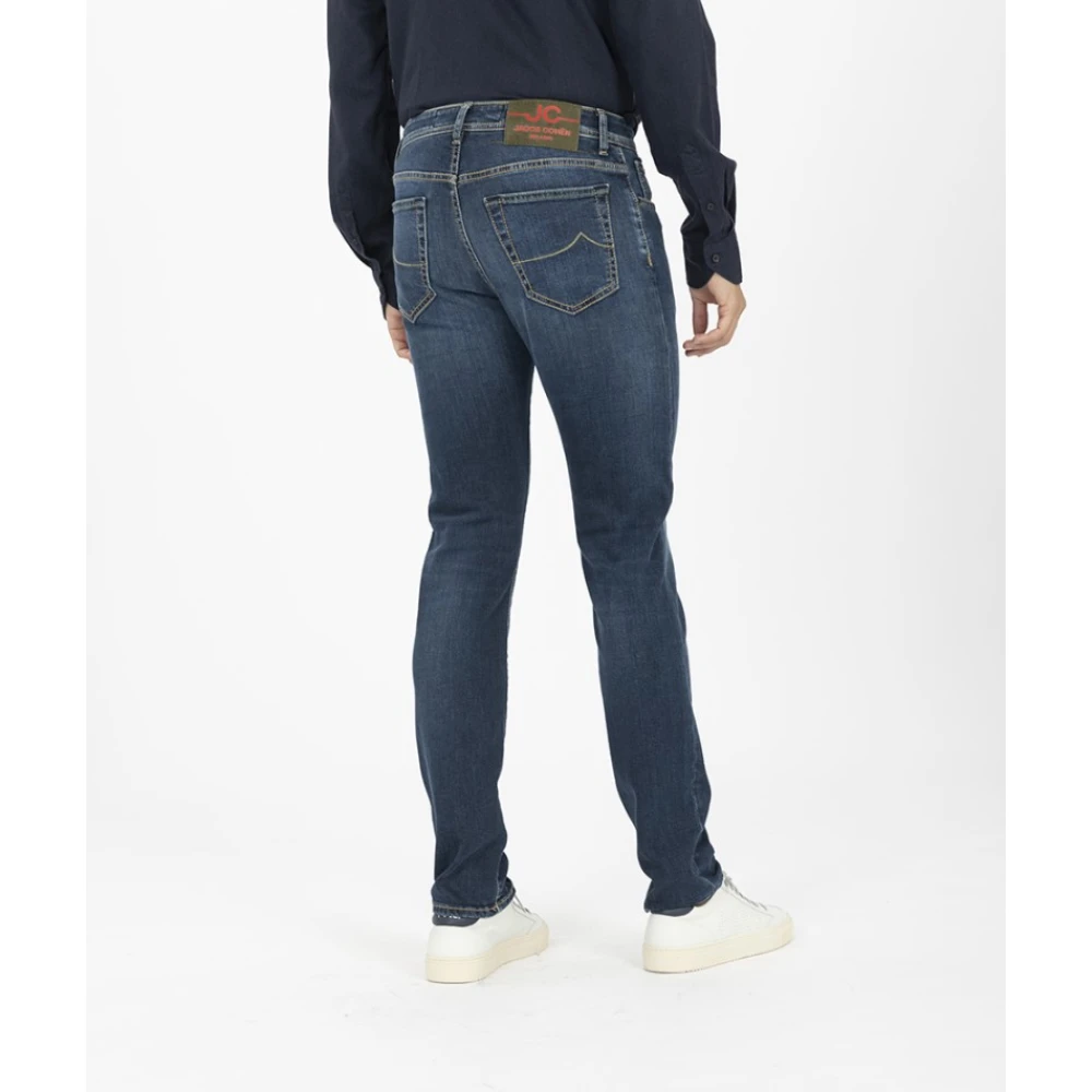 Jacob Cohën Slim Groene Knoop Bard Jeans Blue Heren