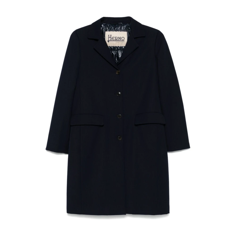 Herno Stijlvolle Twill Jas Blue Dames