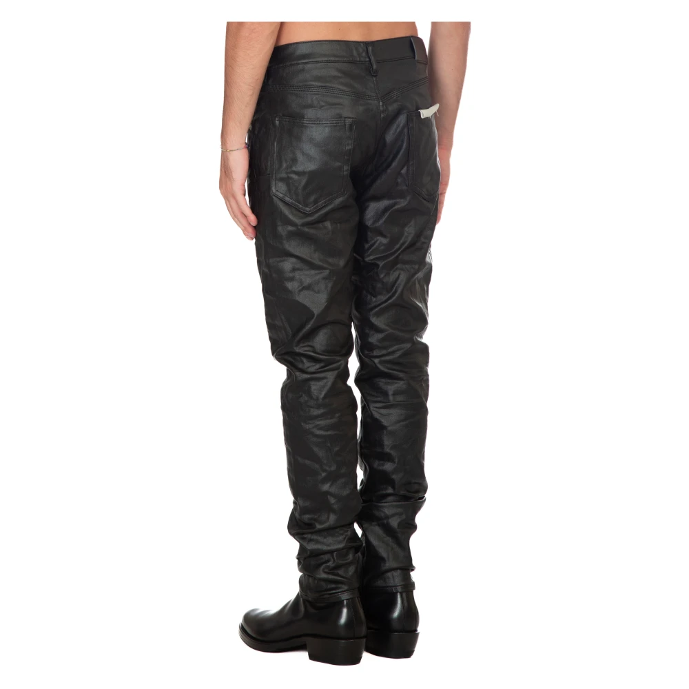 Purple Brand Gecoate broek met patent Black Heren