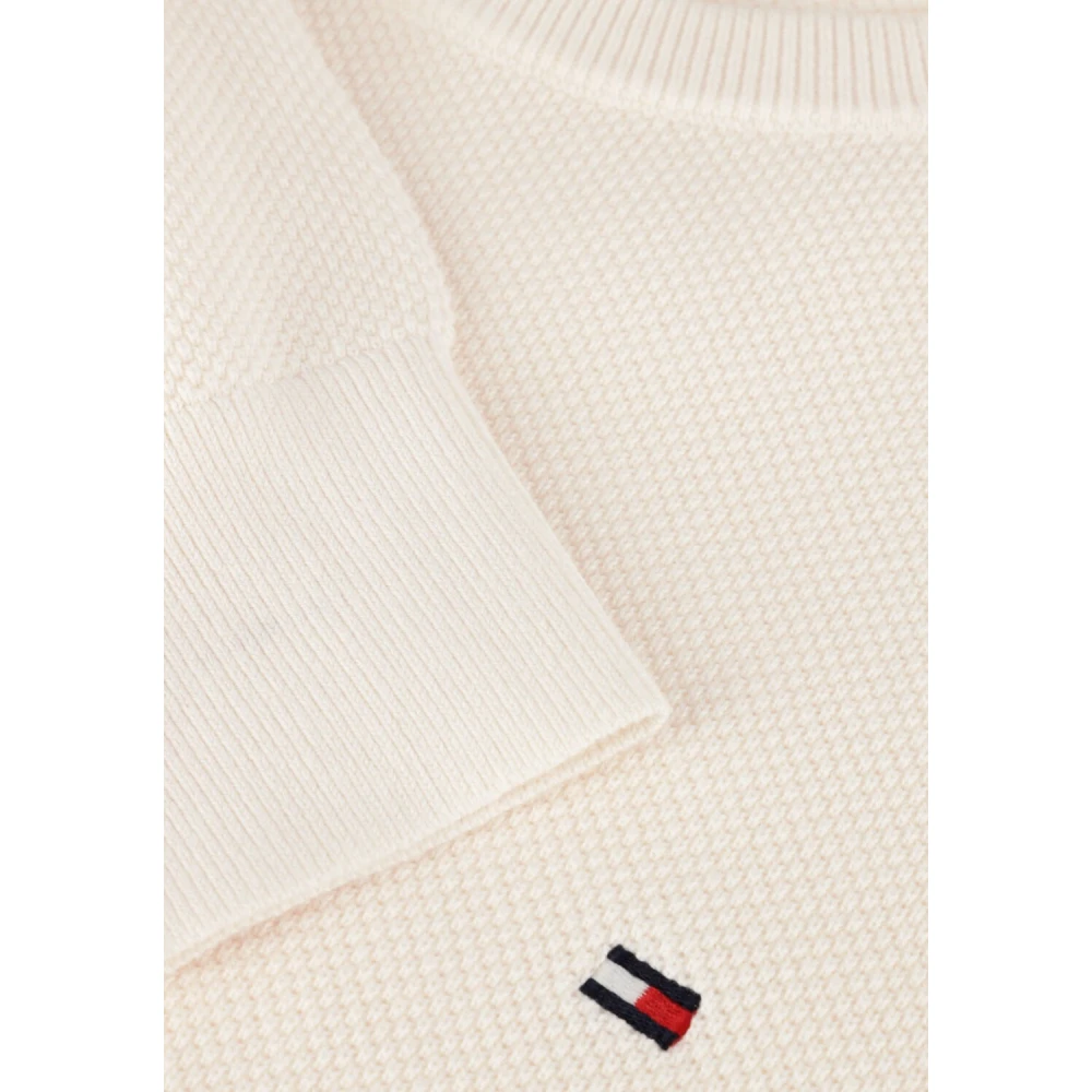 Tommy Hilfiger Gele Crew Neck Sweater Essential Structure Beige Heren