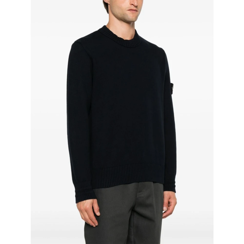 Stone Island Pullover Sweater in Zwart Blue Heren