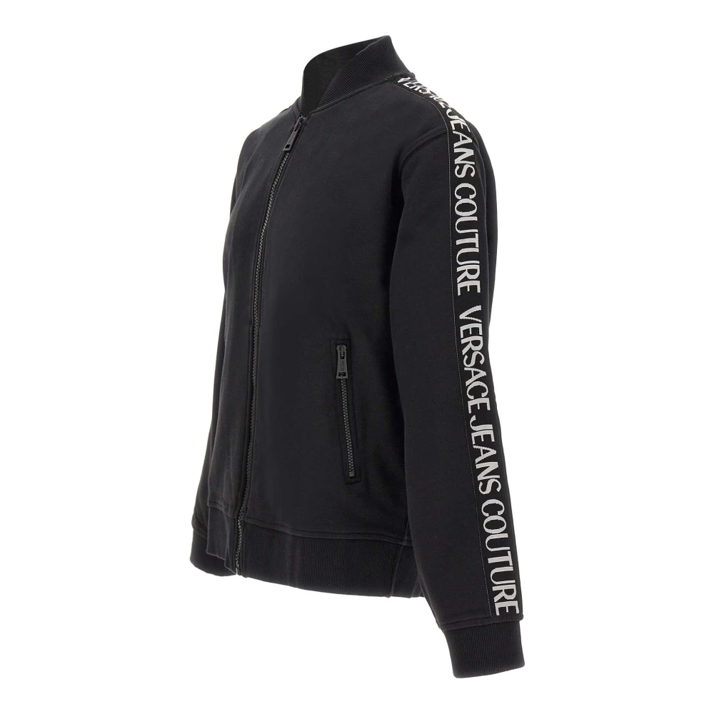 Versace Jeans Couture Zwarte Logo Tape Katoenen Sweatshirt Black Heren