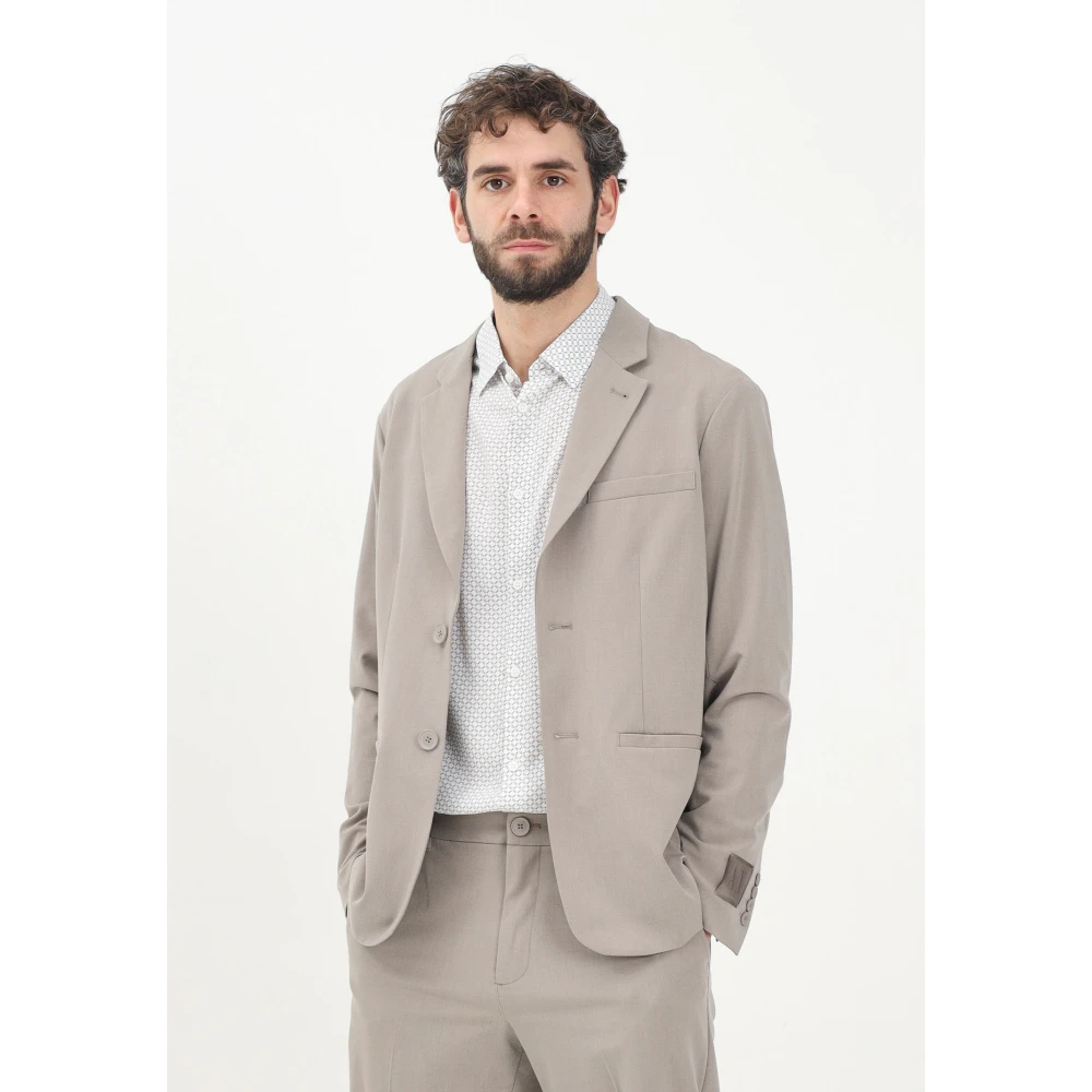 Armani Exchange Moderne Bruine Jas voor Mannen Beige Heren